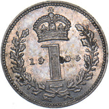 1905 Maundy Penny - Edward VII British Silver Coin - Superb