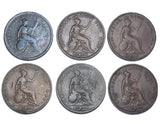 1826 - 1858 Pennies Lot (6 Coins) - British Copper Coins