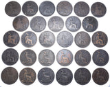 1860 - 1894 Pennies Lot (29 Coins) - Victoria British Bronze Coins