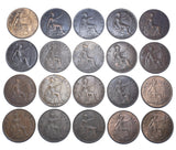 1902 - 1936 Better Grade Pennies Lot (20 Coins) - British Bronze Coins