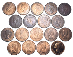 1937 - 1970 High Grade Pennies Lot (18 Coins) - British Bronze Coins