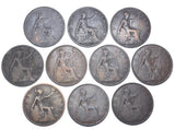 1895 - 1926 Scarce Type Pennies Lot (10 Coins) - British Bronze Coins