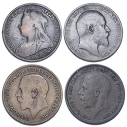 1895 - 1926 Scarce Type Pennies Lot (4 Coins) - British Bronze Coins