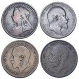 1895 - 1926 Scarce Type Pennies Lot (4 Coins) - British Bronze Coins