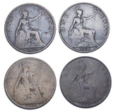1895 - 1926 Scarce Type Pennies Lot (4 Coins) - British Bronze Coins