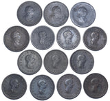1799 - 1807 Halfpennies Lot (14 Coins) - George III British Copper Coins
