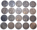 1903 - 1936 Better Grade Halfpennies Lot (20 Coins) - British Bronze Coins