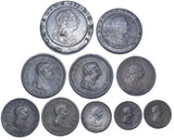 1797 - 1806 Full Set Of British Copper Coins (10 Coins)