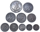 1797 - 1806 Full Set Of British Copper Coins (10 Coins)