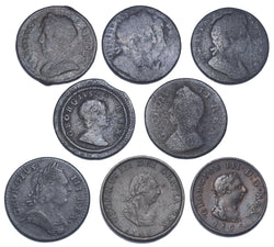 1674 - 1806 Farthings Lot (8 Coins) - British Copper Coins