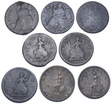 1674 - 1806 Farthings Lot (8 Coins) - British Copper Coins