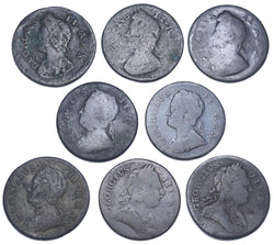 1736 - 1774 Farthings Lot (8 Coins) - British Copper Coins