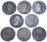 1736 - 1774 Farthings Lot (8 Coins) - British Copper Coins