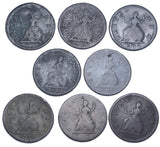1736 - 1774 Farthings Lot (8 Coins) - British Copper Coins