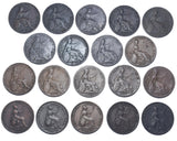 1821 - 1835 Farthings Lot (19 Coins) - British Copper Coins