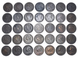 1860 - 1901 Farthings Lot (35 Coins) - Victoria British Bronze Coins