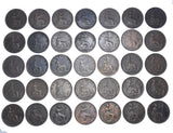 1860 - 1901 Farthings Lot (35 Coins) - Victoria British Bronze Coins