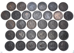 1860 - 1901 Farthings Lot (31 Coins) - Victoria British Bronze Coins