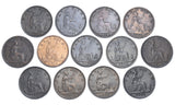 1860-1894 Better Grade Farthings Lot (13 Coins) - Victoria British Bronze Coins