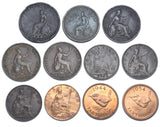 1799 - 1954 Farthings Lot (11 Coins) - British Copper & Bronze Coins