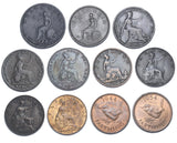 1799 - 1954 Farthings Lot (11 Coins) - British Copper & Bronze Coins