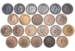 1911 - 1936 High Grade Farthings Lot (22 Coins) - George V British Bronze Coins