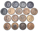 1911 - 1936 High Grade Farthings Lot (17 Coins) - George V British Bronze Coins