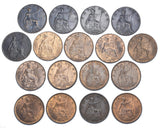 1911 - 1936 High Grade Farthings Lot (17 Coins) - George V British Bronze Coins