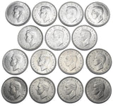 1937 - 1951 High Grade Scottish Shillings Lot (15 Coins) - British Silver Coins