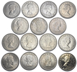 1953 - 1970 High Grade English Shillings Lot (15 Coins) - British Coins