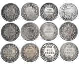 1842 - 1887 Sixpences Lot (12 Coins) - Victoria British Silver Coins