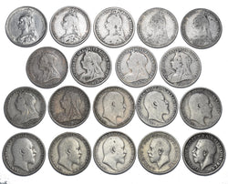 1887 - 1915 Sixpences Lot (19 Coins) - British Silver Coins