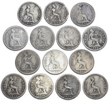 1836 - 1855 Groats Lot (14 Coins) - Victoria British Silver Coins