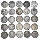 1859 - 1887 Threepences Lot (25 Coins) - Victoria British Silver Coins