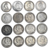 1887 - 1901 Threepences Lot (16 Coins) - Victoria British Silver Coins