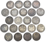 1873 - 1901 Threepences Lot (22 Coins) - Victoria British Silver Coins