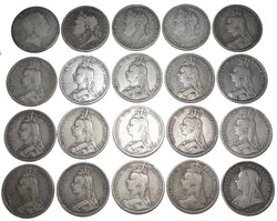 1820 - 1896 Crowns Lot (20 Coins) - British Silver Coins