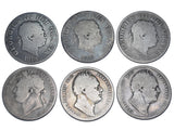 1818 - 1834 Halfcrowns Lot (6 Coins) - British Silver Coins