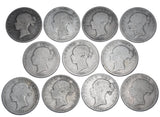 1844 - 1885 Halfcrowns Lot (11 Coins) - Victoria British Silver Coins