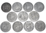 1844 - 1885 Halfcrowns Lot (11 Coins) - Victoria British Silver Coins