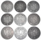 1893 - 1901 Halfcrowns Lot (9 Coins) - Victoria British Silver Coins - Date Run