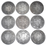 1893 - 1901 Halfcrowns Lot (9 Coins) - Victoria British Silver Coins - Date Run