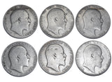 1902 - 1910 Halfcrowns Lot (6 Coins) - Edward VII British Silver Coins