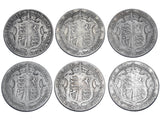1902 - 1910 Halfcrowns Lot (6 Coins) - Edward VII British Silver Coins