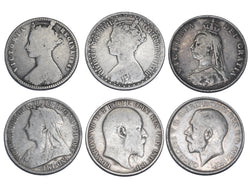 1849 - 1916 Florins Lot (6 Coins) - British Silver Coins - All Different Types