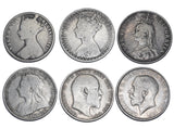 1849 - 1916 Florins Lot (6 Coins) - British Silver Coins - All Different Types