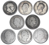1816 - 1837 Shillings Lot (8 Coins) - British Silver Coins