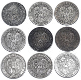 1893 - 1901 Shillings Lot (9 Coins) - Victoria British Silver Coins - Date Run