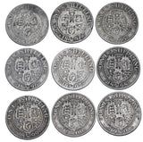 1893 - 1901 Shillings Lot (9 Coins) - Victoria British Silver Coins - Date Run