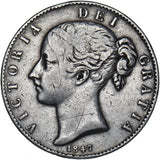 1847 Crown - Victoria British Silver Coin - Nice